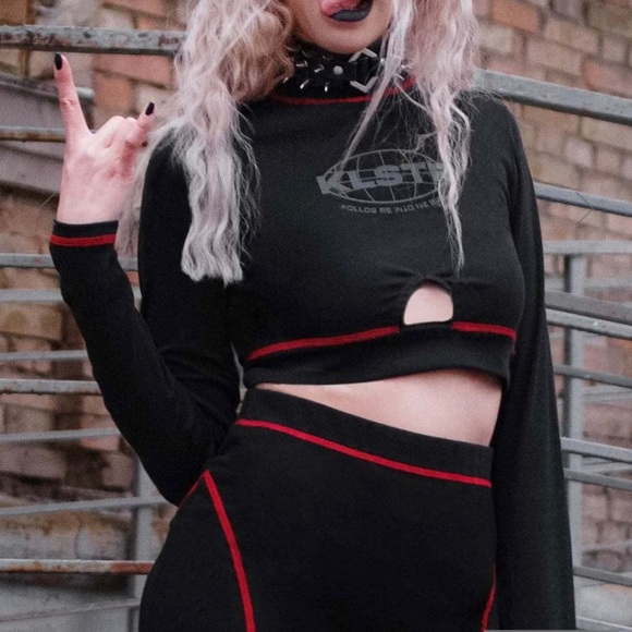 Killstar Tops - Killstar Hacker Long Sleeve Crop Top